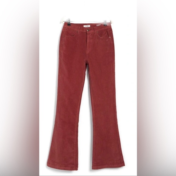 KENSIE Savannah Dusty Rose Corduroy high rise Flare Corduroy pants size 8/29 new - Picture 3 of 5